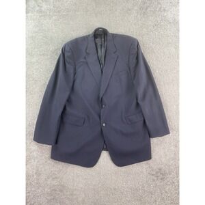 Brooks Brothers Suit Jacket 48 L Navy Wool Solid Designer Brooksaire Premium *